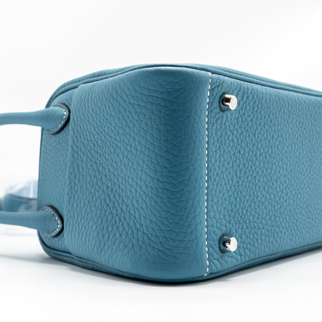 HERMES MINI LINDY CLEMENCE NEW BLUE JEAN SHW