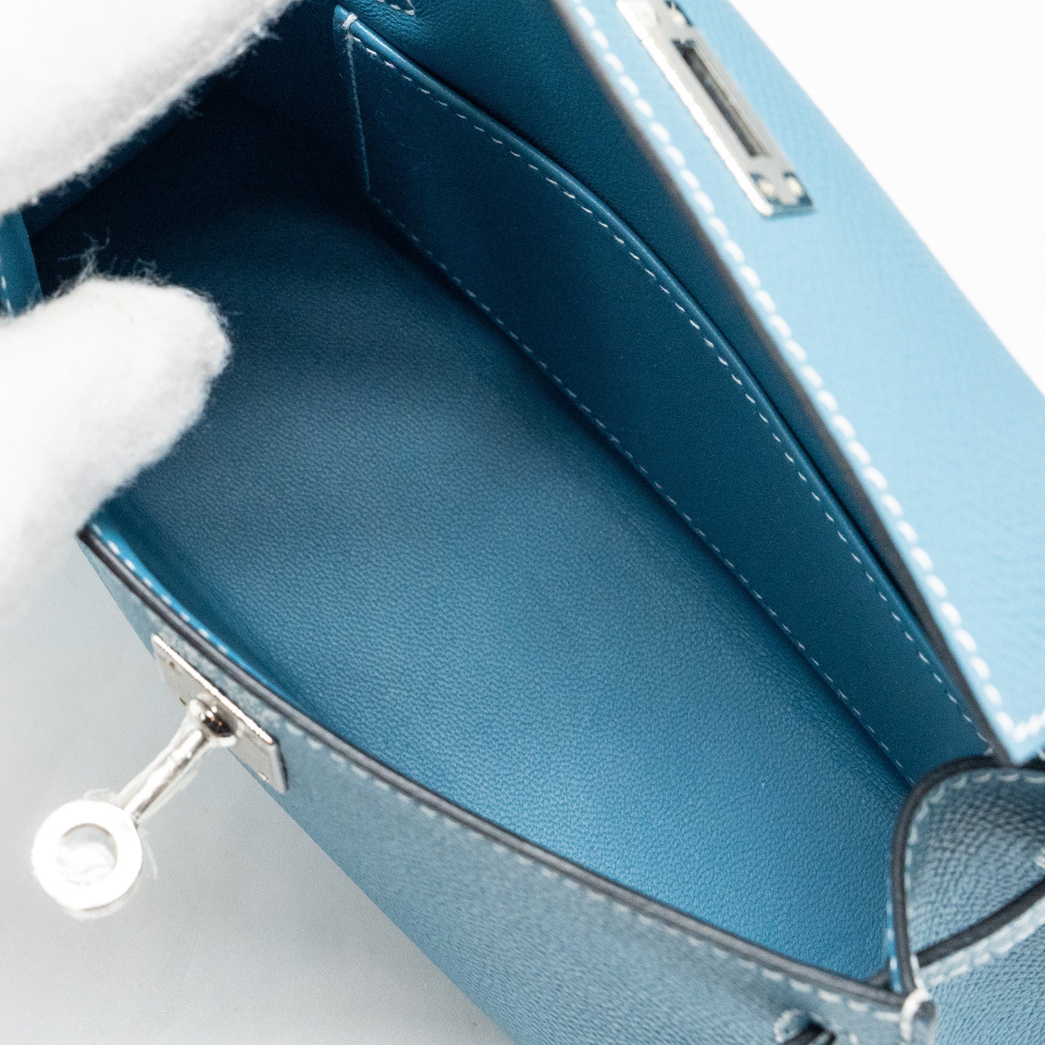 HERMES MINI KELLY II EPSOM NEW BLUE JEAN SHW