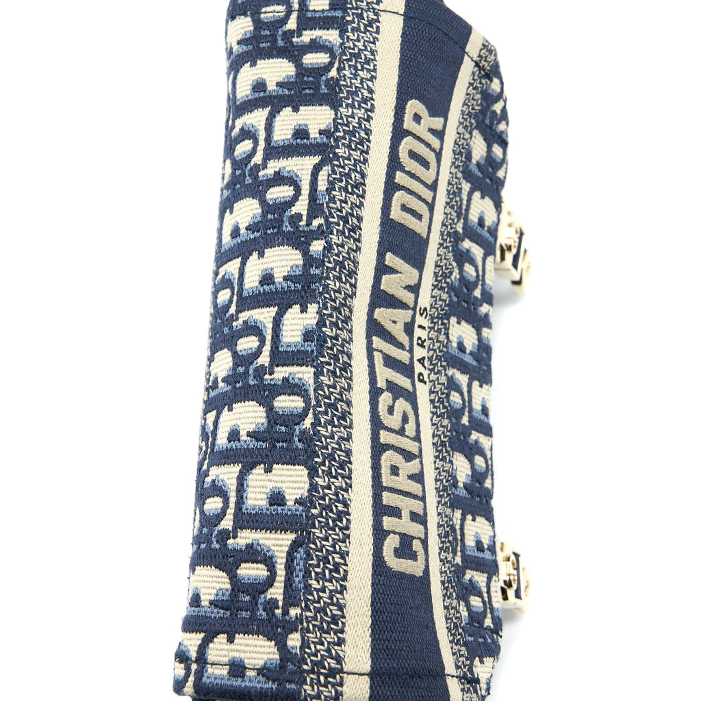 DIOR SMALL DIORCAMP BAG BLUE OBLIQUE EMBROIDERY LGHW