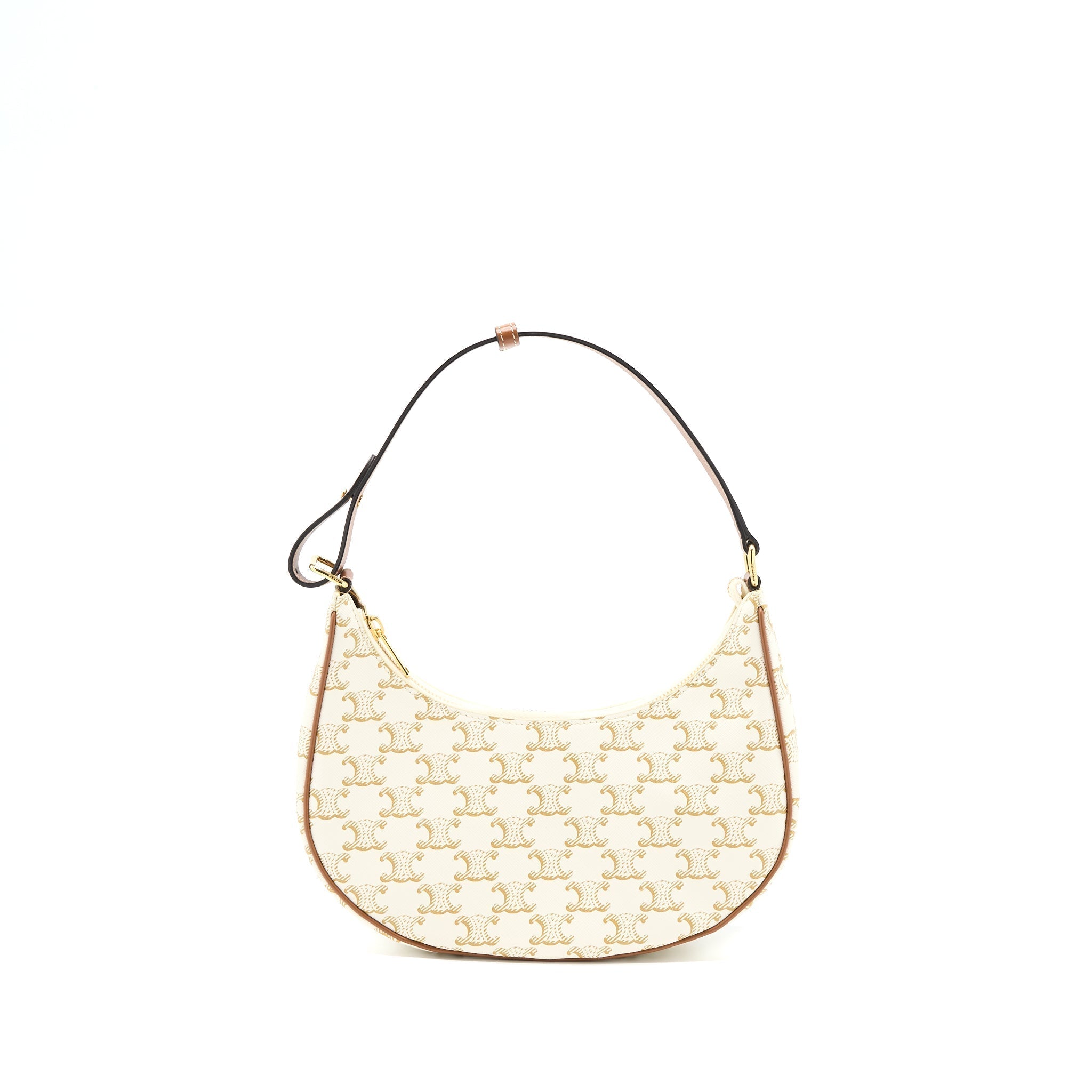 CELINE AVA BAG IN TRIOMPHE CANVAS/CALFSKIN WHITE GHW