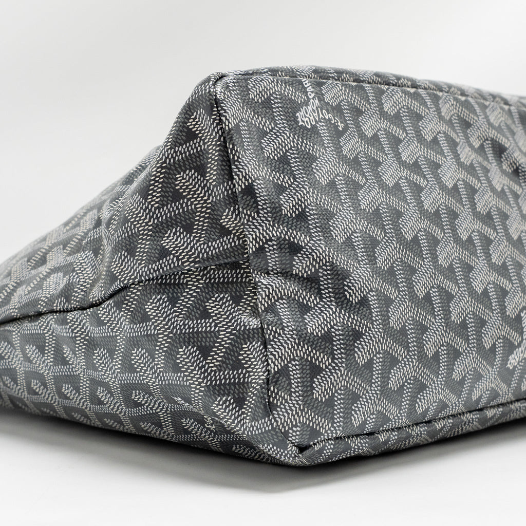 GOYARDBOHEME HOBO BAG GOYARDINE CANVAS/CALFSKIN GRIS SHW