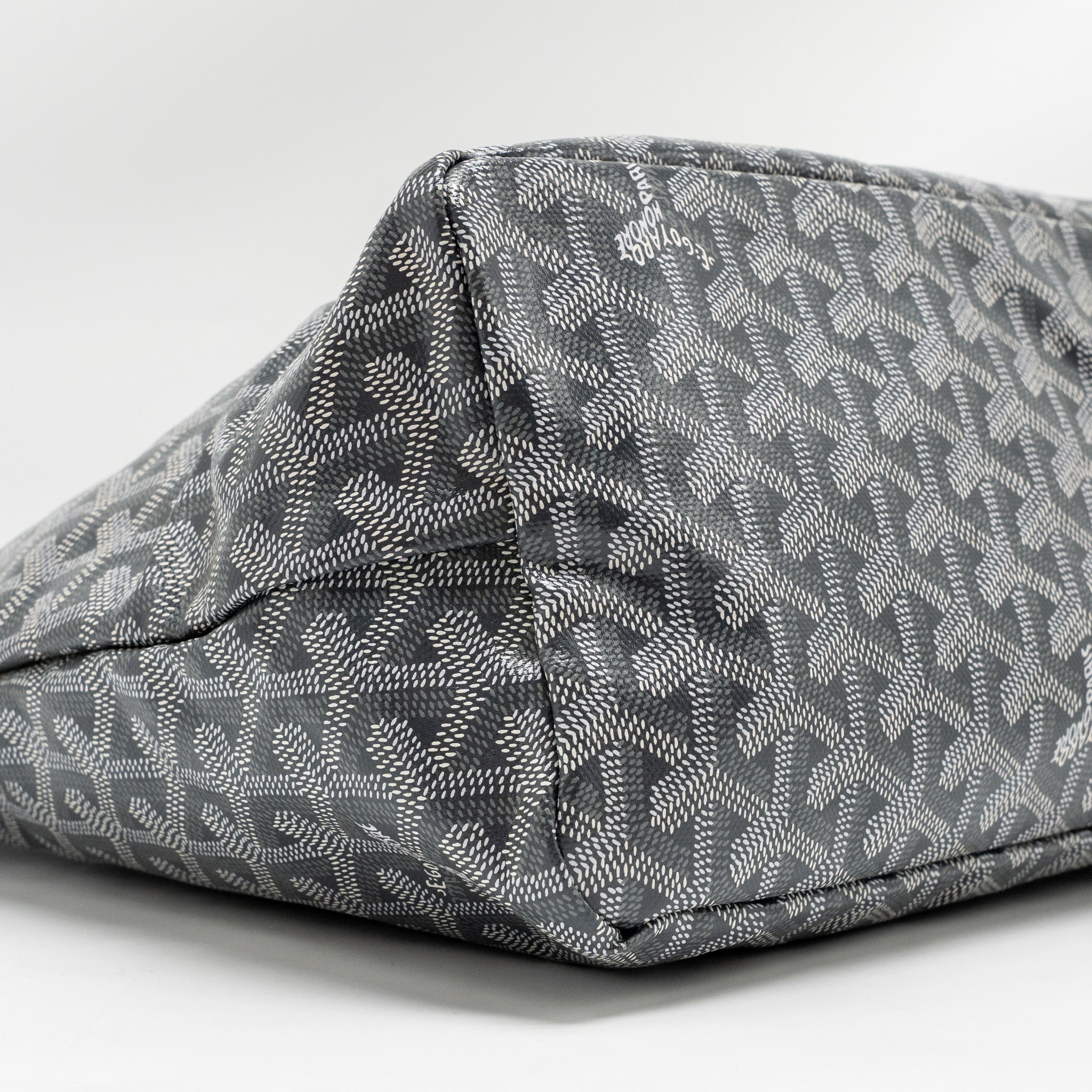 GOYARDBOHEME HOBO BAG GOYARDINE CANVAS/CALFSKIN GRIS SHW