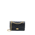 CHANEL SMALL 2.55 REISSUE FLAP BAG AGED CALFSKIN BLACK BRUSHED GHW (MICROCHIP)
