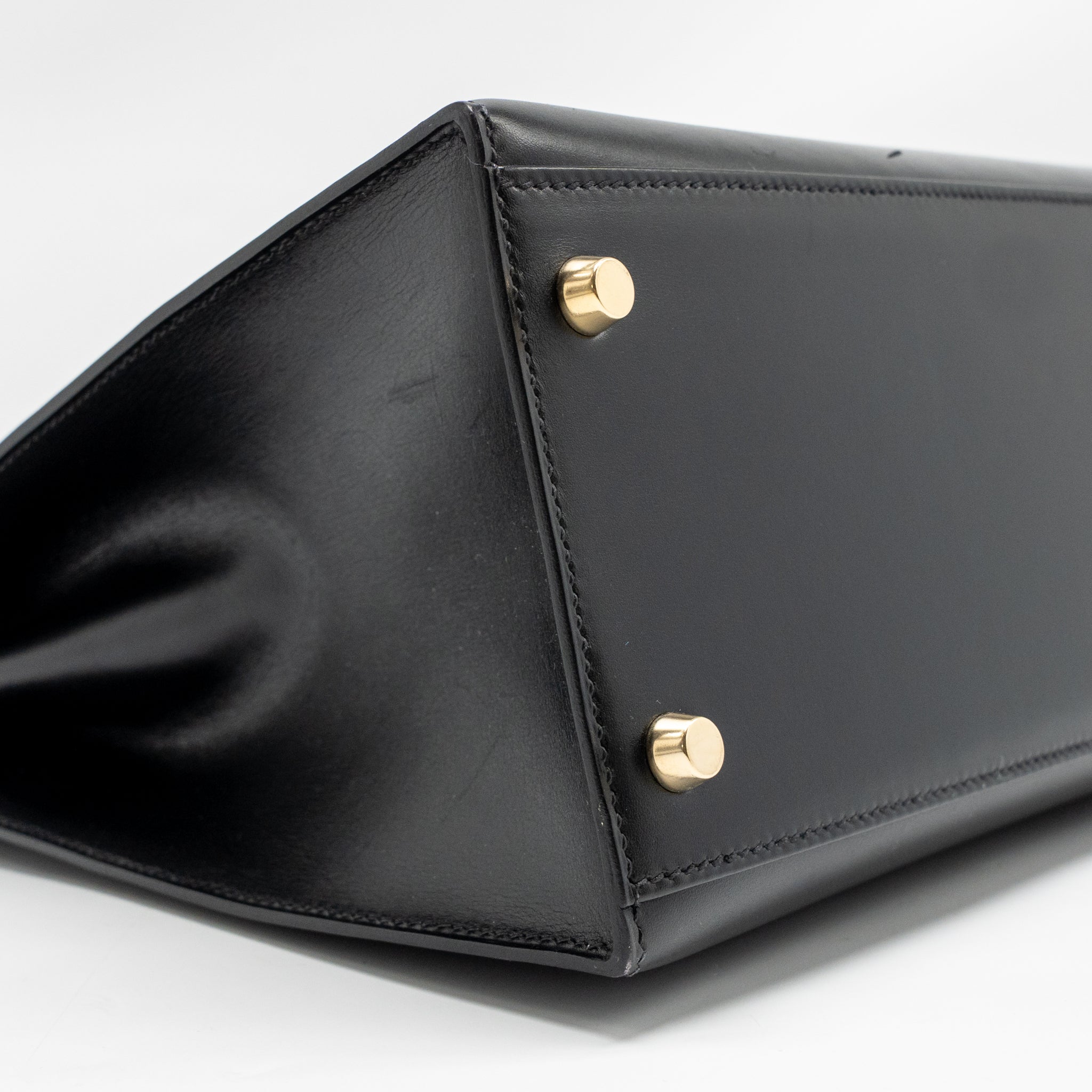 HERMES VINTAGE KELLY 32 BOX BLACK GHW