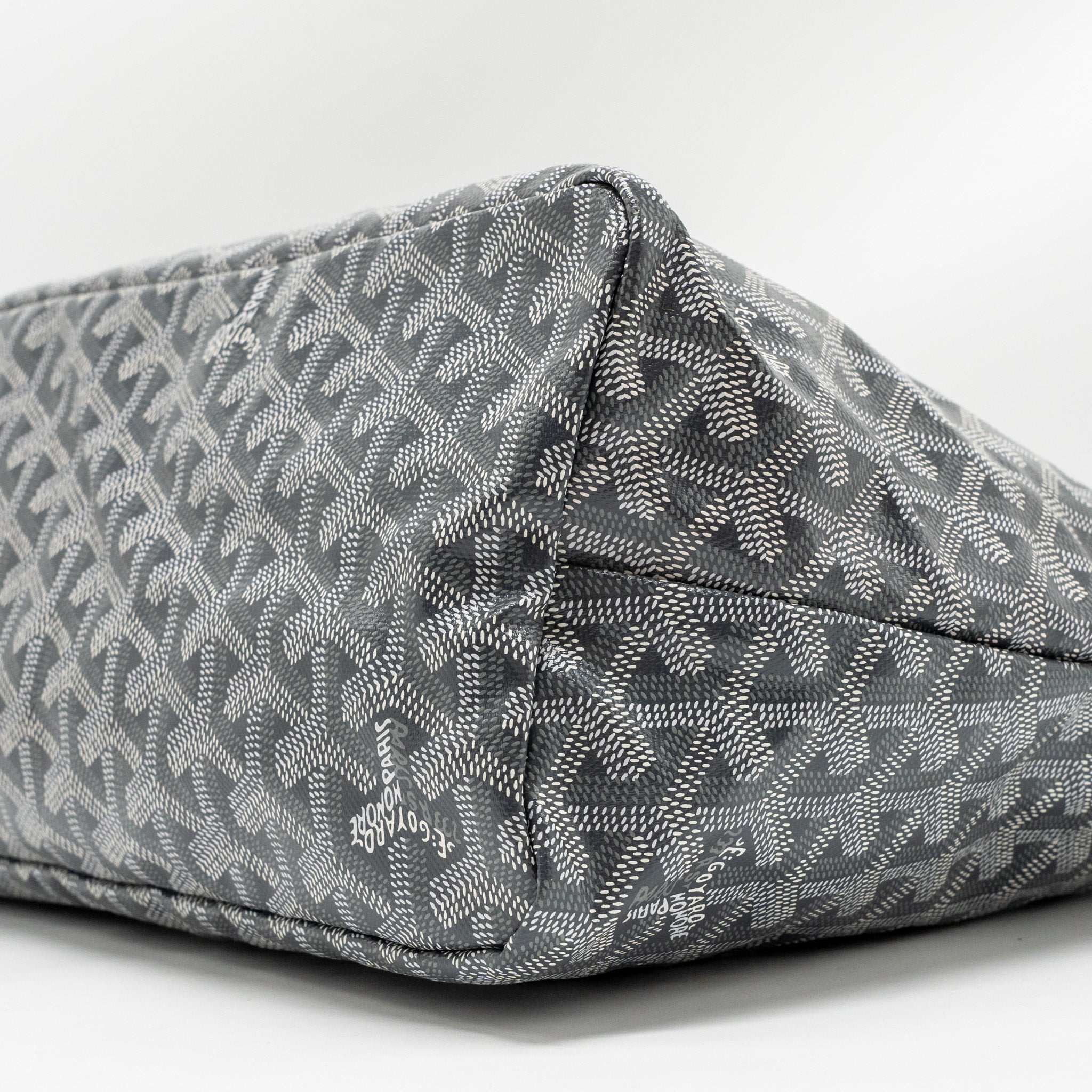 GOYARDBOHEME HOBO BAG GOYARDINE CANVAS/CALFSKIN GRIS SHW