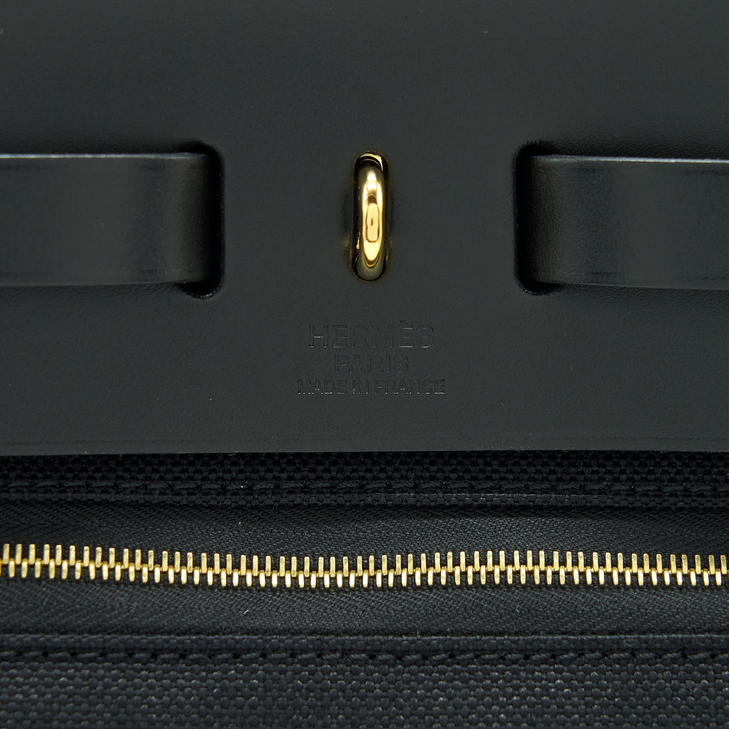 HERMES HERBAG 31 ZIP BAG BLACK GHW
