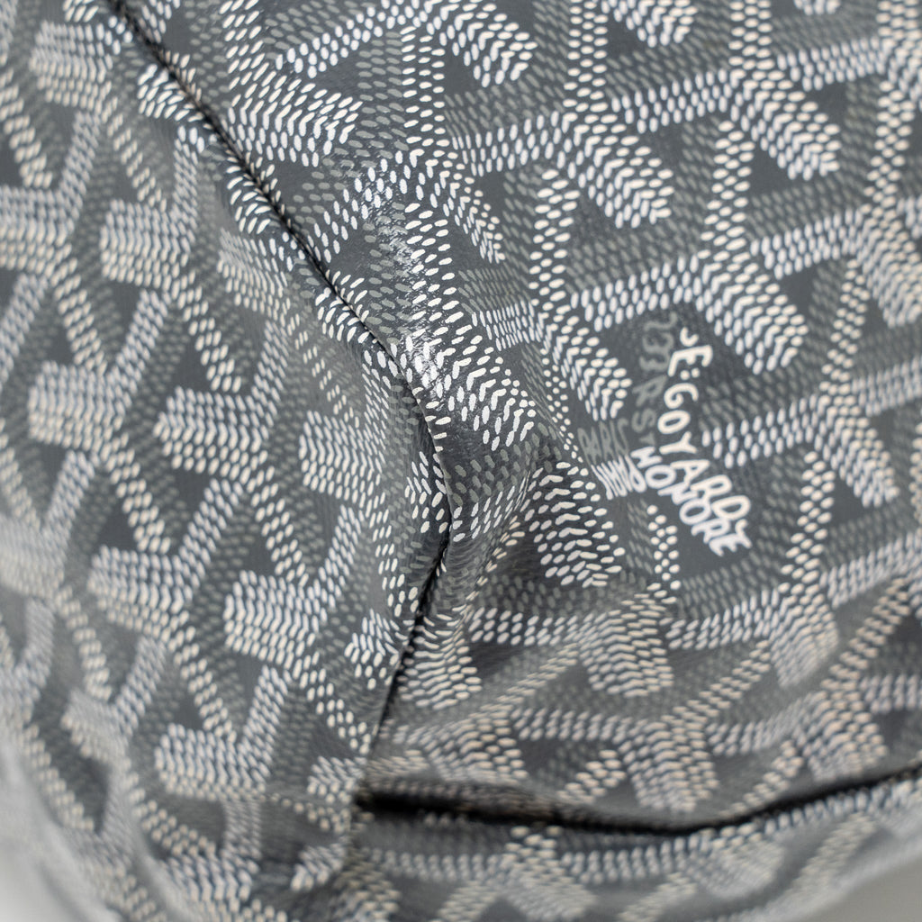 GOYARDBOHEME HOBO BAG GOYARDINE CANVAS/CALFSKIN GRIS SHW