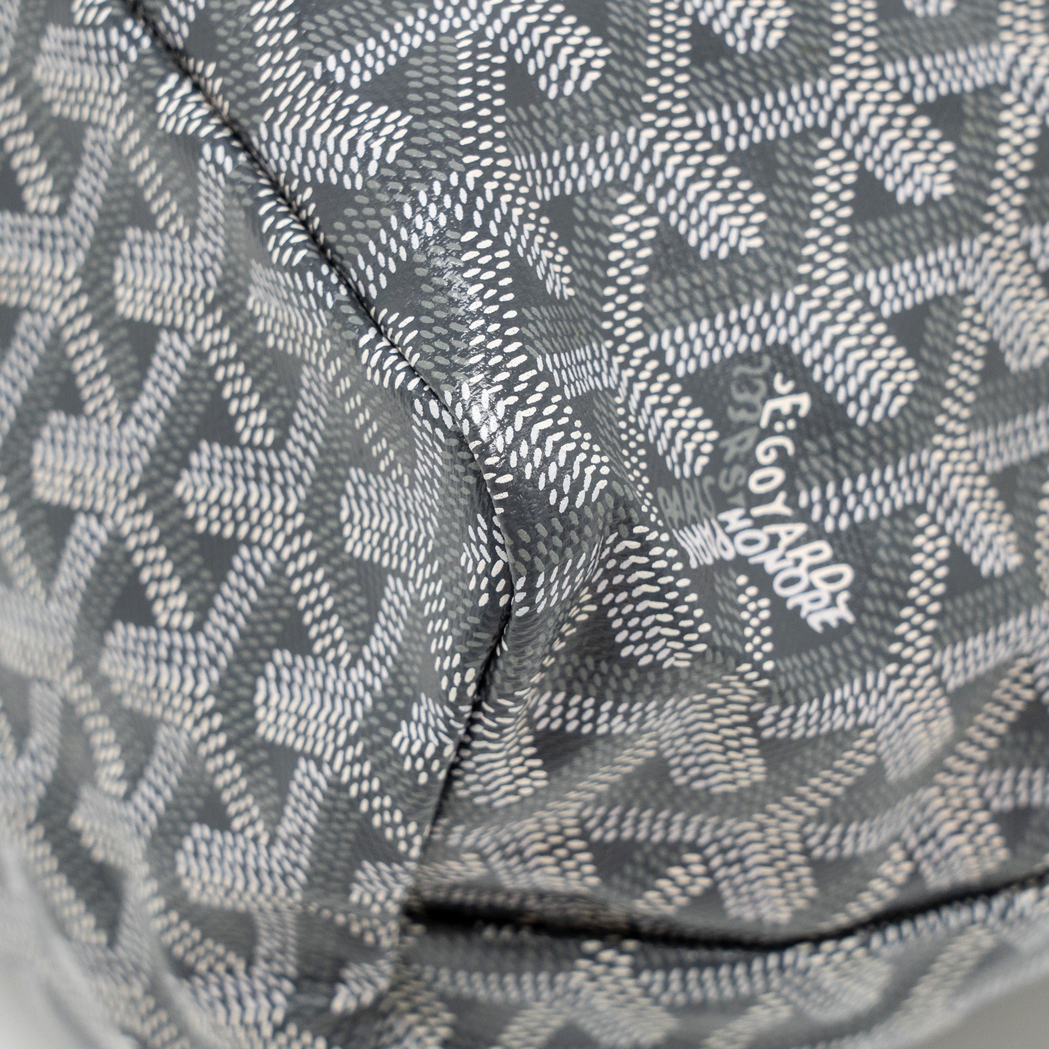 GOYARDBOHEME HOBO BAG GOYARDINE CANVAS/CALFSKIN GRIS SHW