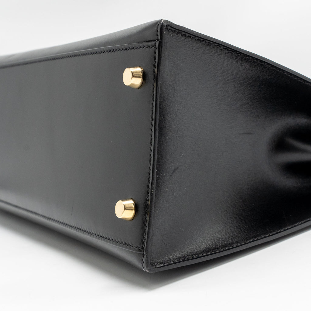 HERMES VINTAGE KELLY 32 BOX BLACK GHW