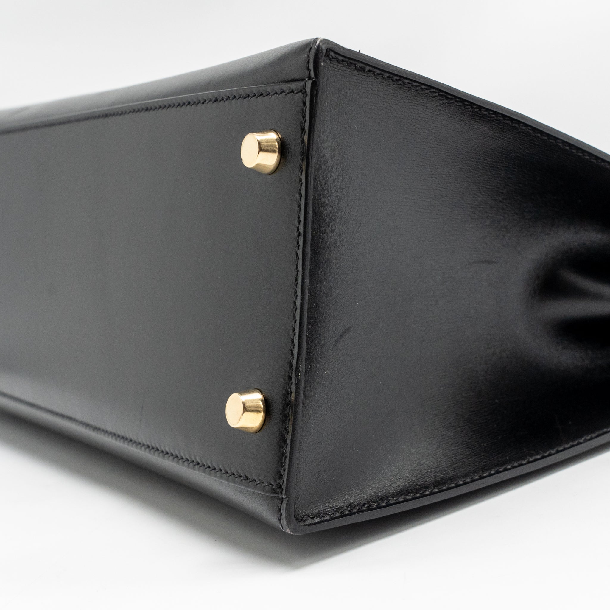 HERMES VINTAGE KELLY 32 BOX BLACK GHW