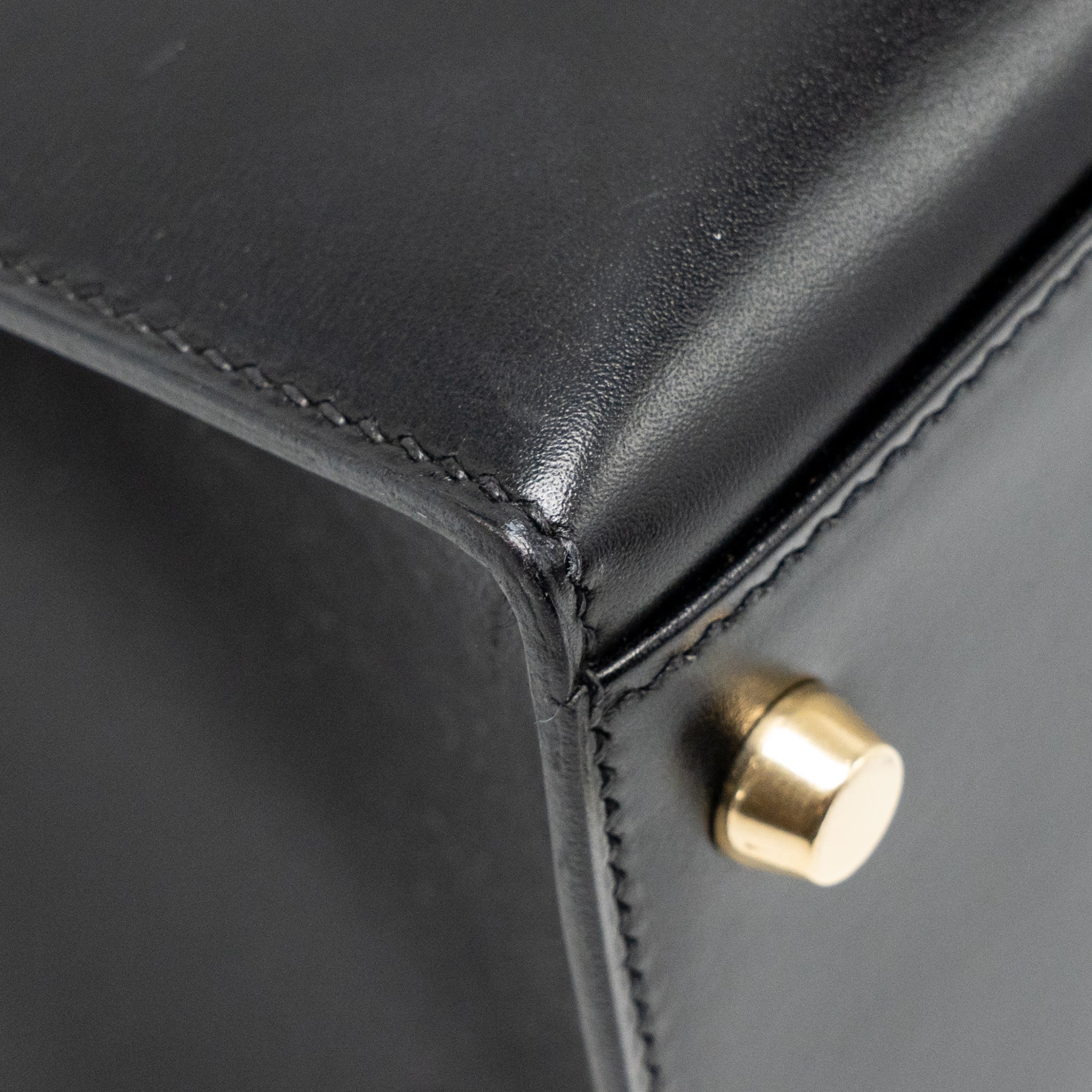 HERMES VINTAGE KELLY 32 BOX BLACK GHW