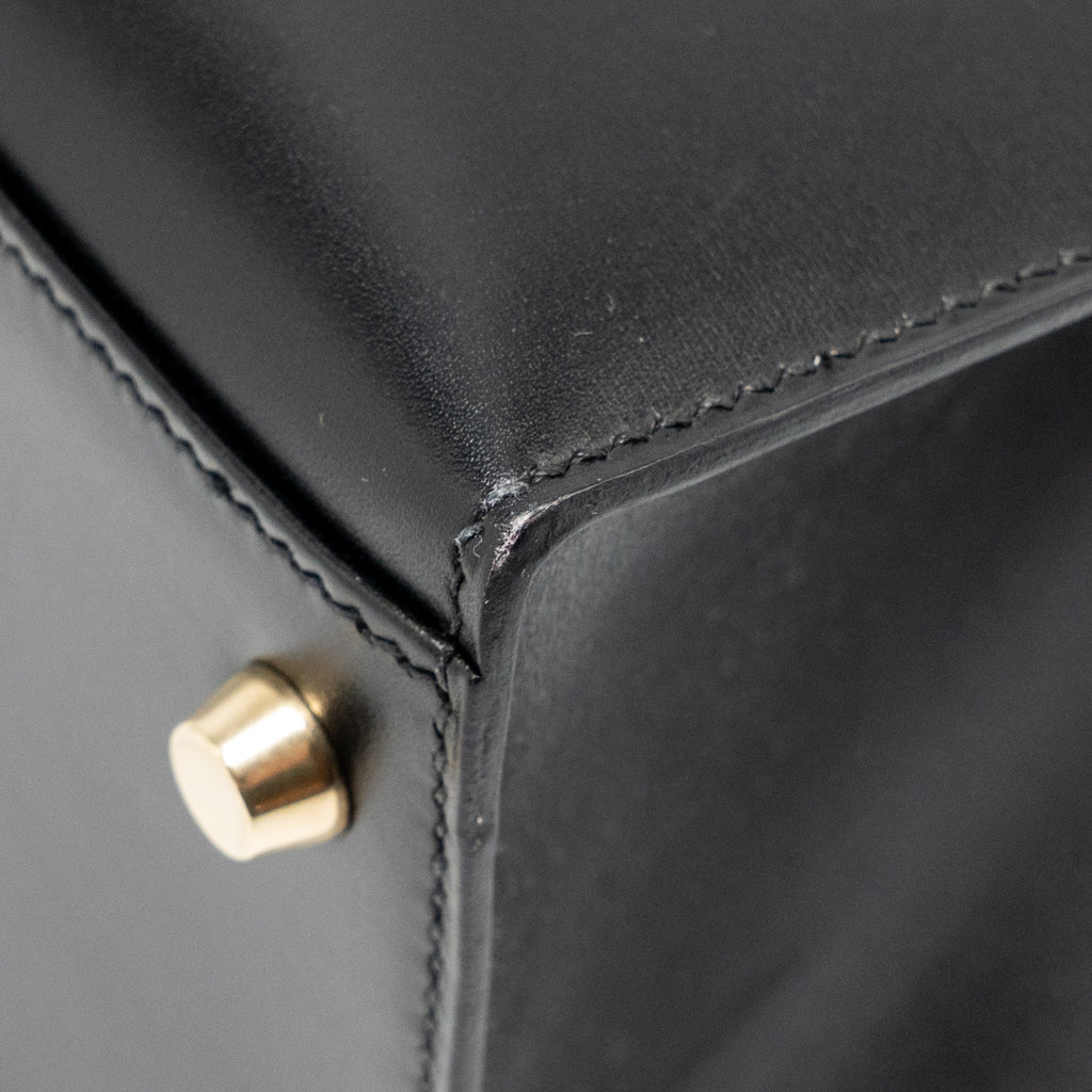 HERMES VINTAGE KELLY 32 BOX BLACK GHW