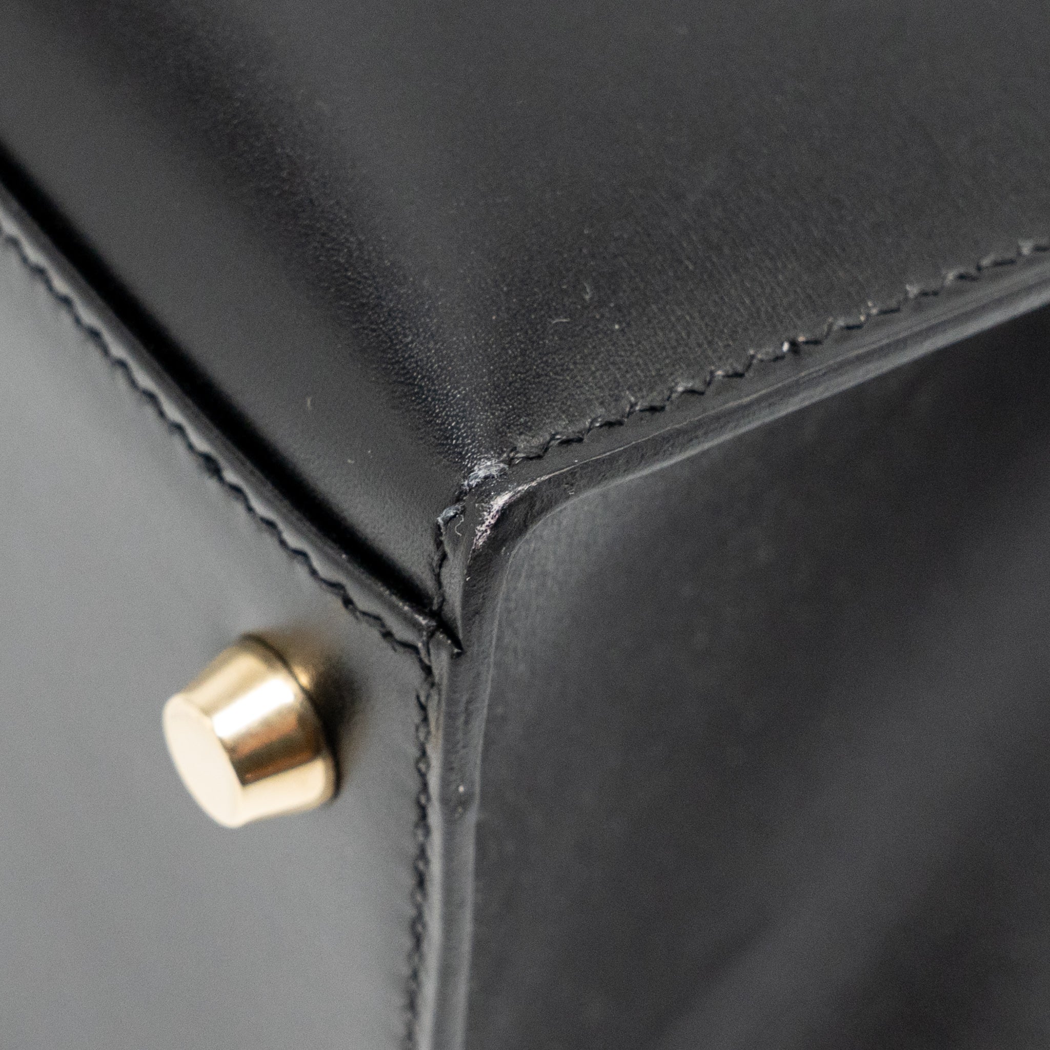 HERMES VINTAGE KELLY 32 BOX BLACK GHW