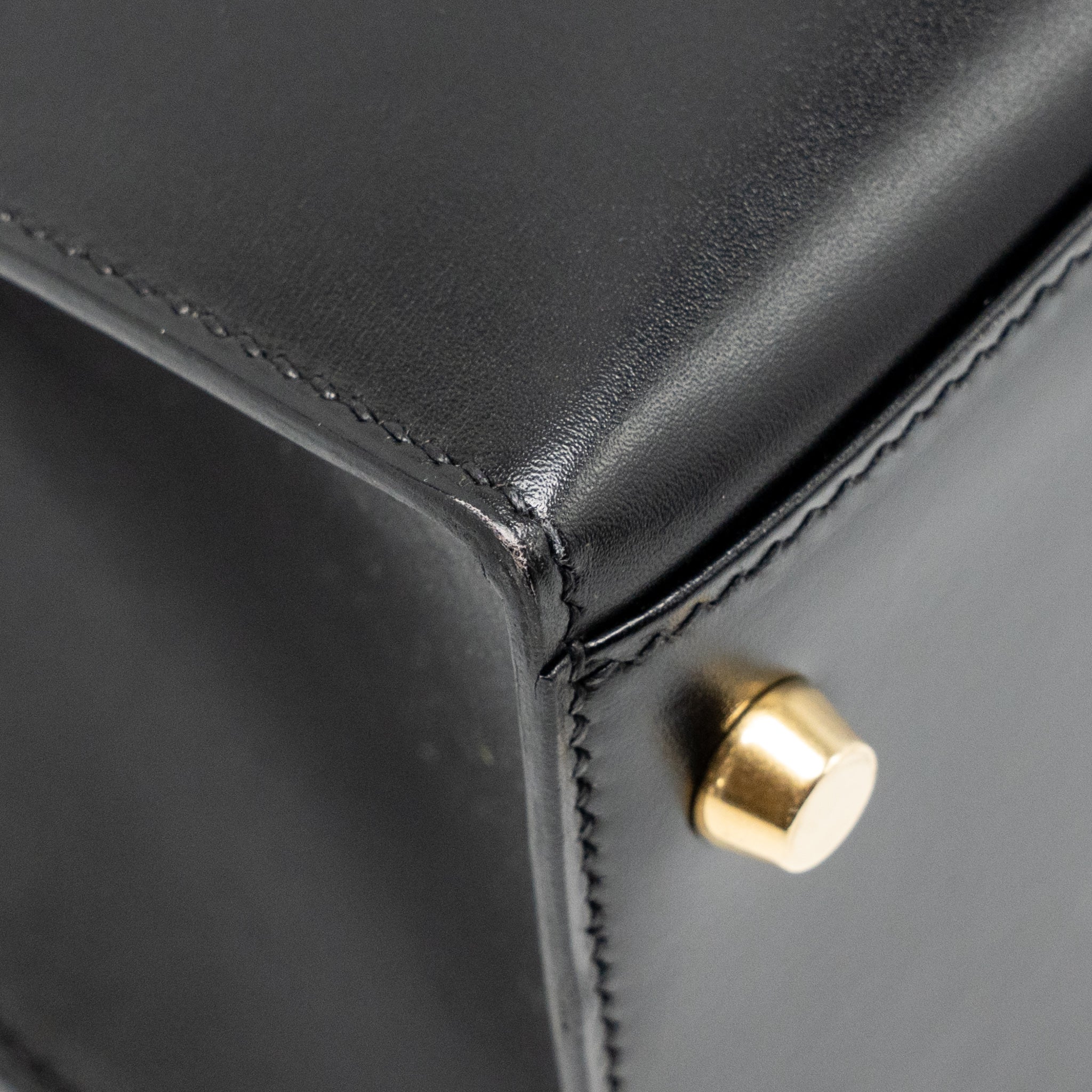 HERMES VINTAGE KELLY 32 BOX BLACK GHW