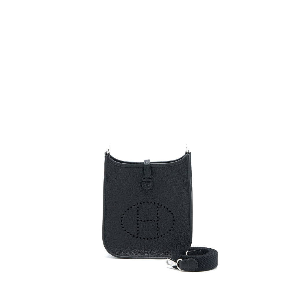 Hermes Mini Evelyn Clemence Black SHW