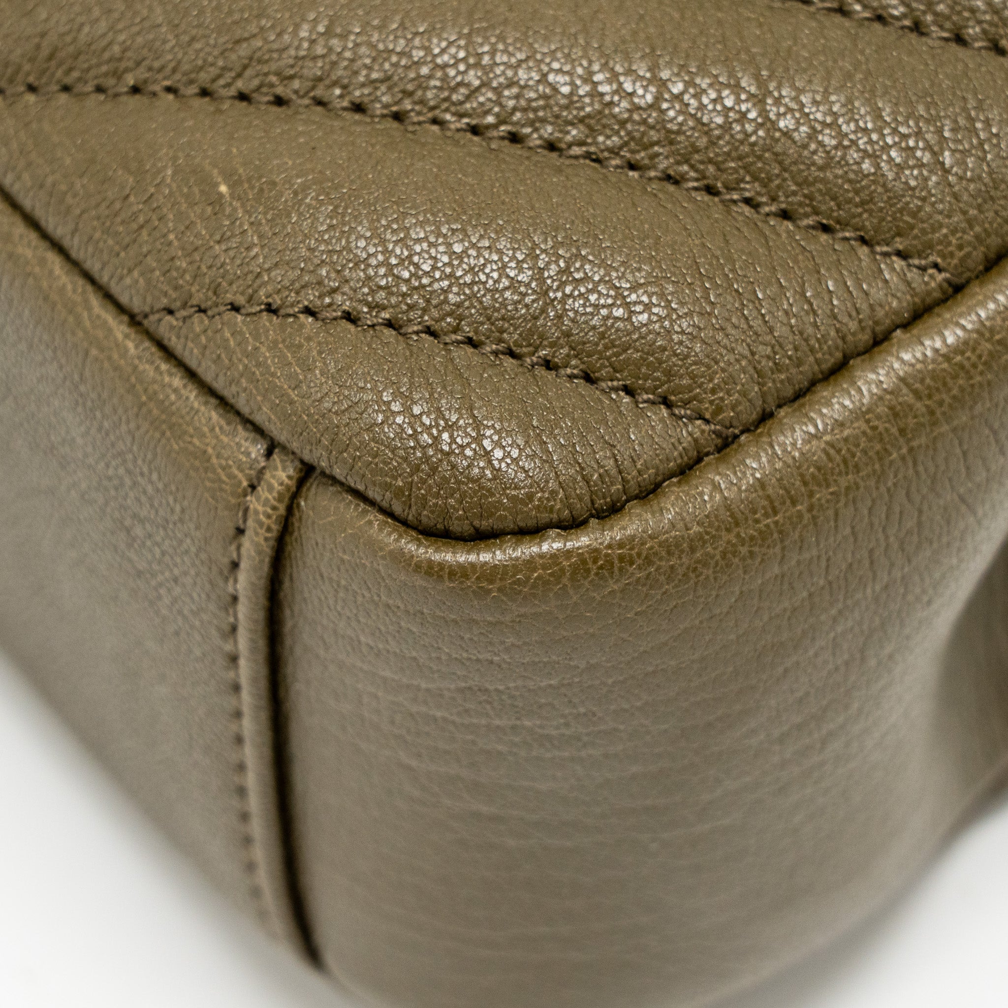 SAINT LAURENT/YSL MEDIUM COLLEGE BAG QUILTED LAMBSKIN ANEMONE GREEN GHW