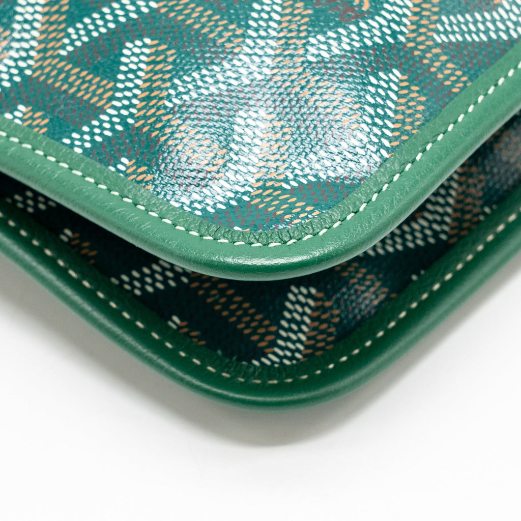 Goyard Plumet pouch wallet canvas / calfskin green SHW