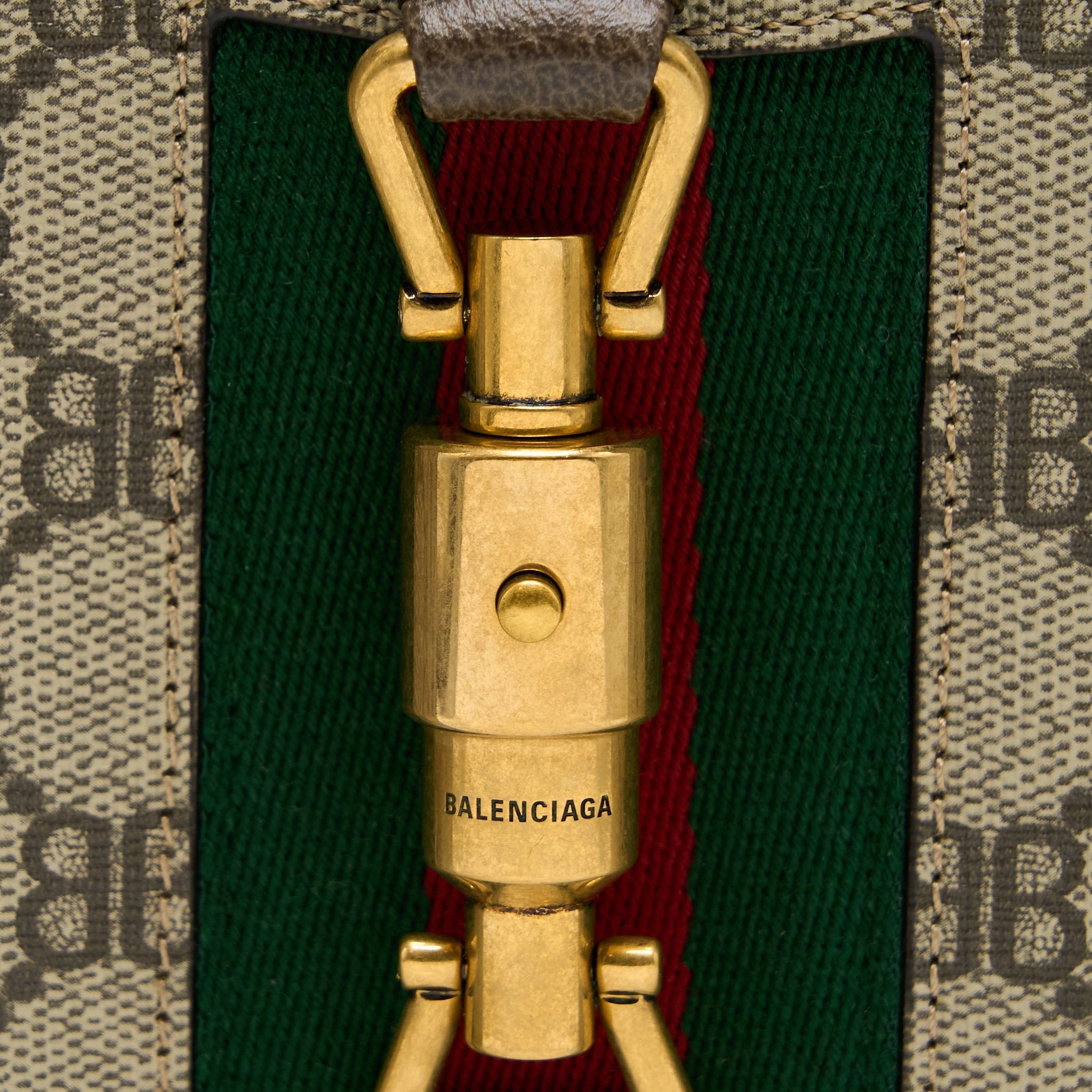 GUCCI/BALENCIAGA JACKIE BAG SUPREME CANVAS AND LEATHER GHW