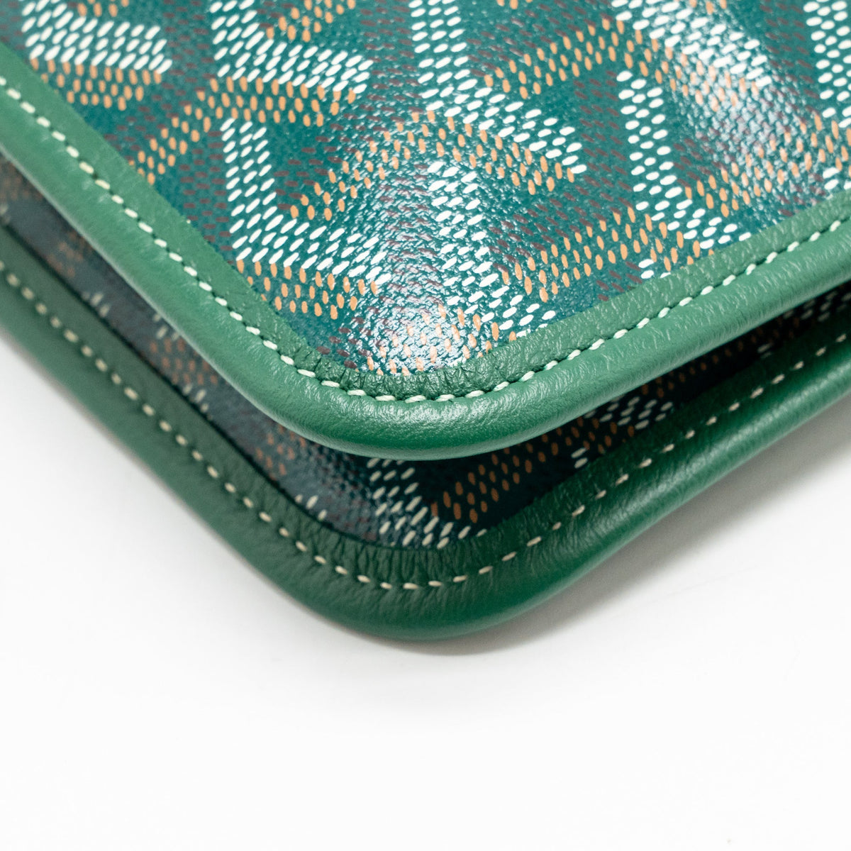 Goyard Plumet pouch wallet canvas / calfskin green SHW