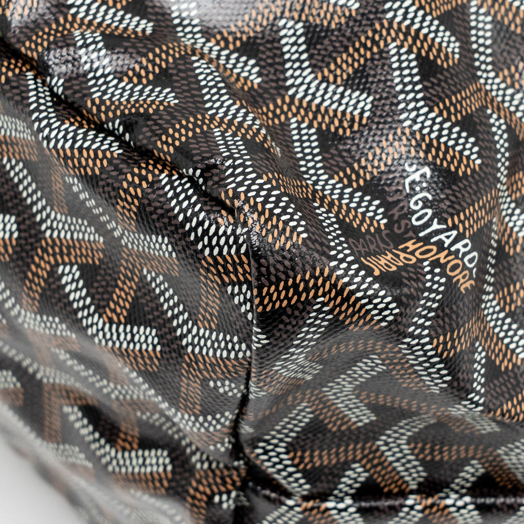 GOYARD SAINT LOUIS PM GOYARDINE CANVAS/CHEVROCHES CALFSKIN BLACK/TAN SHW