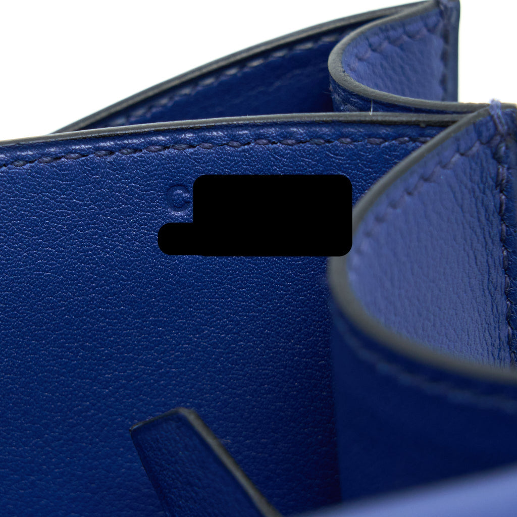HERMES CONSTANCE 24 SWIFT/TOILE BLACK/BLUE SAPHIR SHW
