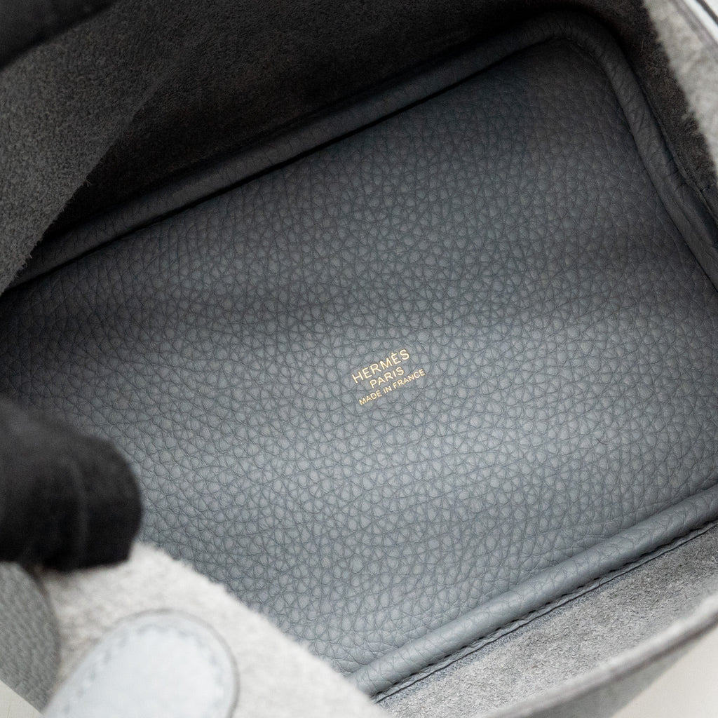 HERMES PICOTIN 18 LOCK BAG CLEMENCE GRIS PANTIN LGHW