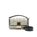 FENDI BAGUETTE ICONIC MEDIUM WHITE RAFFIA BAG MULTICOLOR