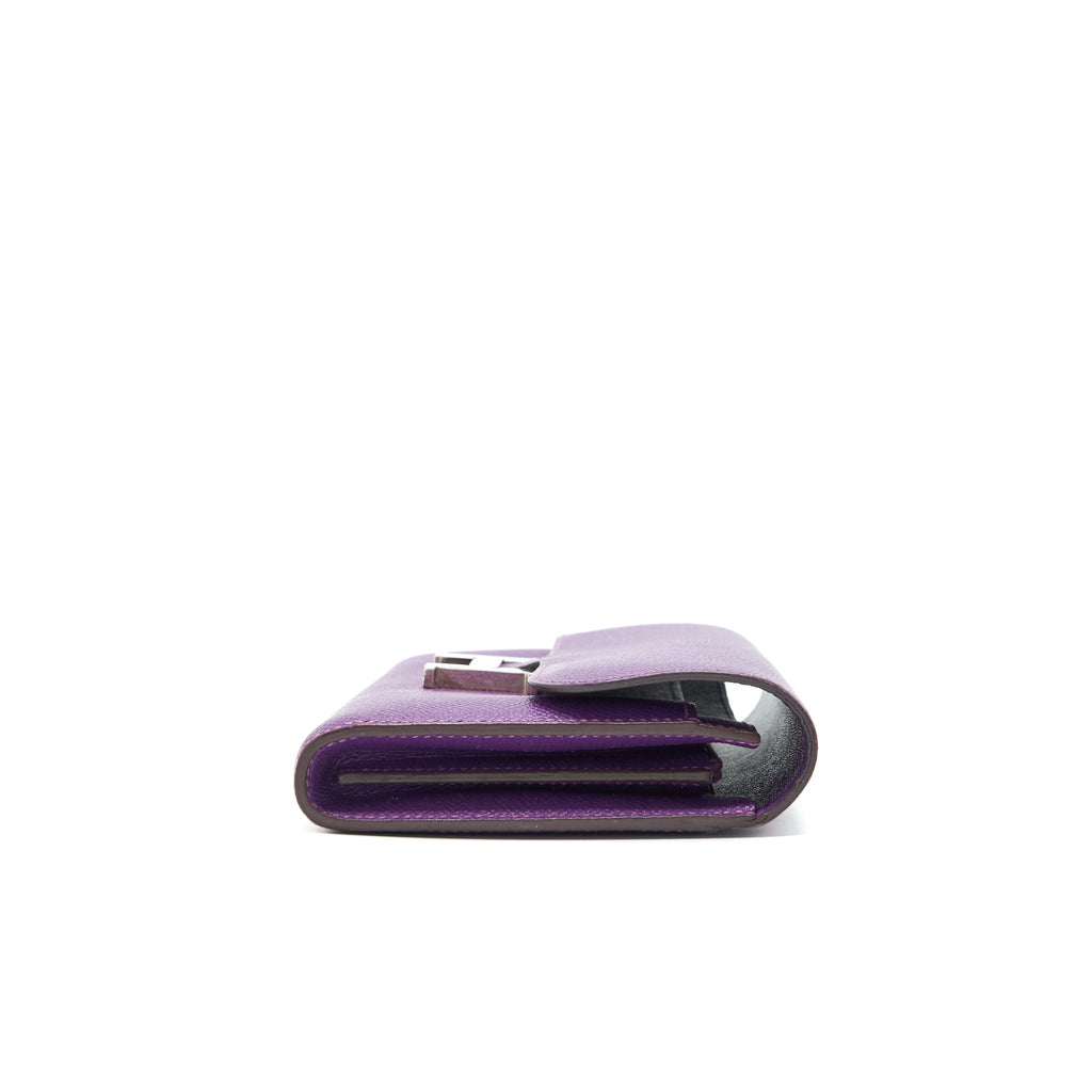 Hermes Constance Wallet Epsom Purple SHW with an ext