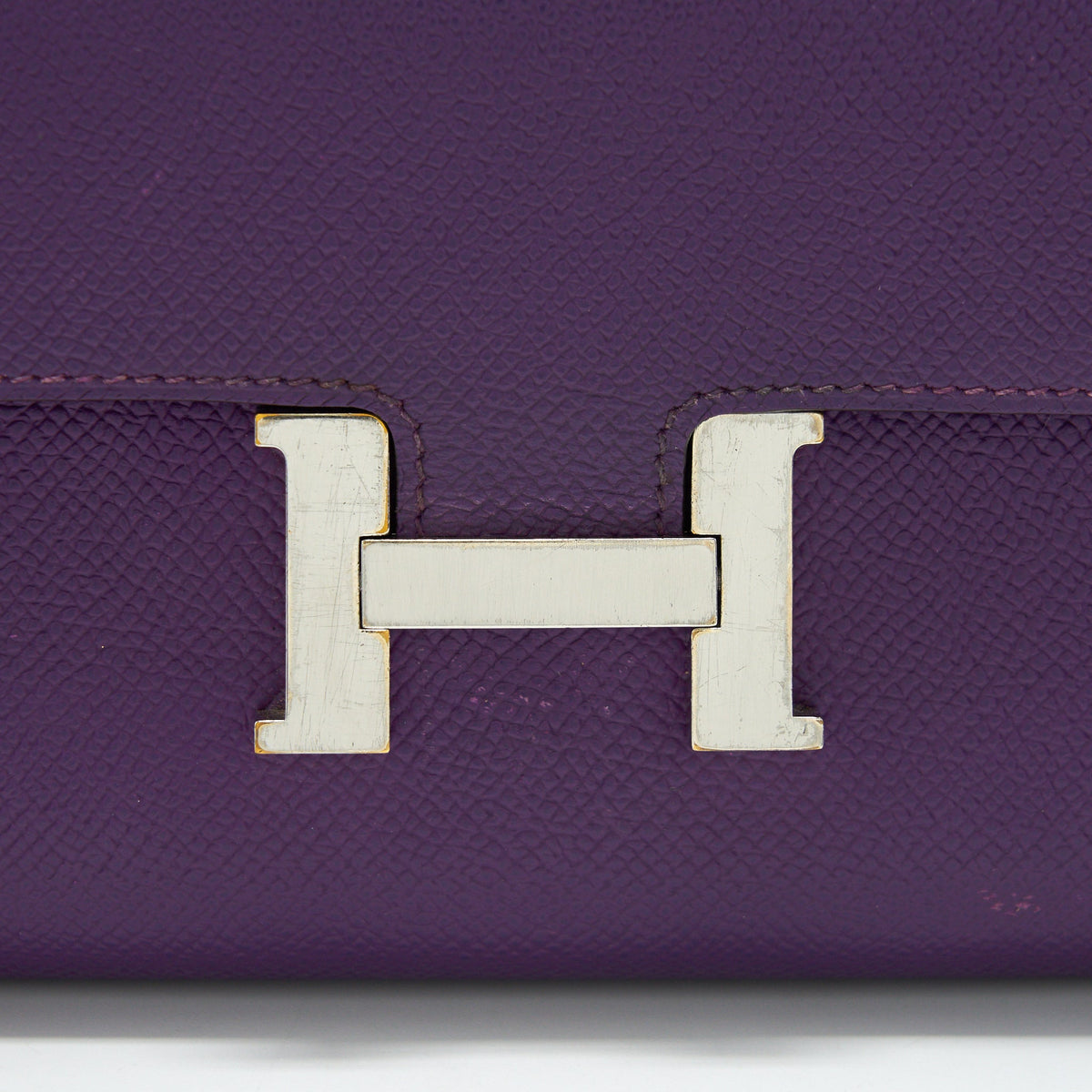 Hermes Constance Wallet Epsom Purple SHW with an ext