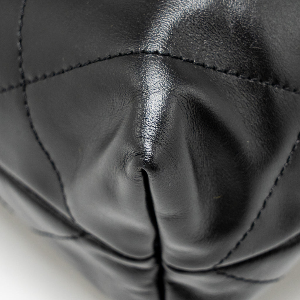 CHANEL SMALL 22BAG SHINY CALFSKIN BLACK GHW (MICROCHIP)