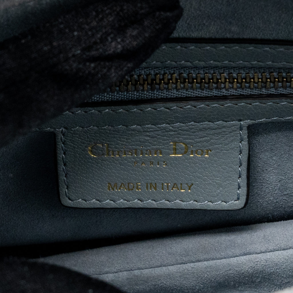 DIOR MEDIUM SADDLE BAG GOATSKIN LIGHT BLUE GHW