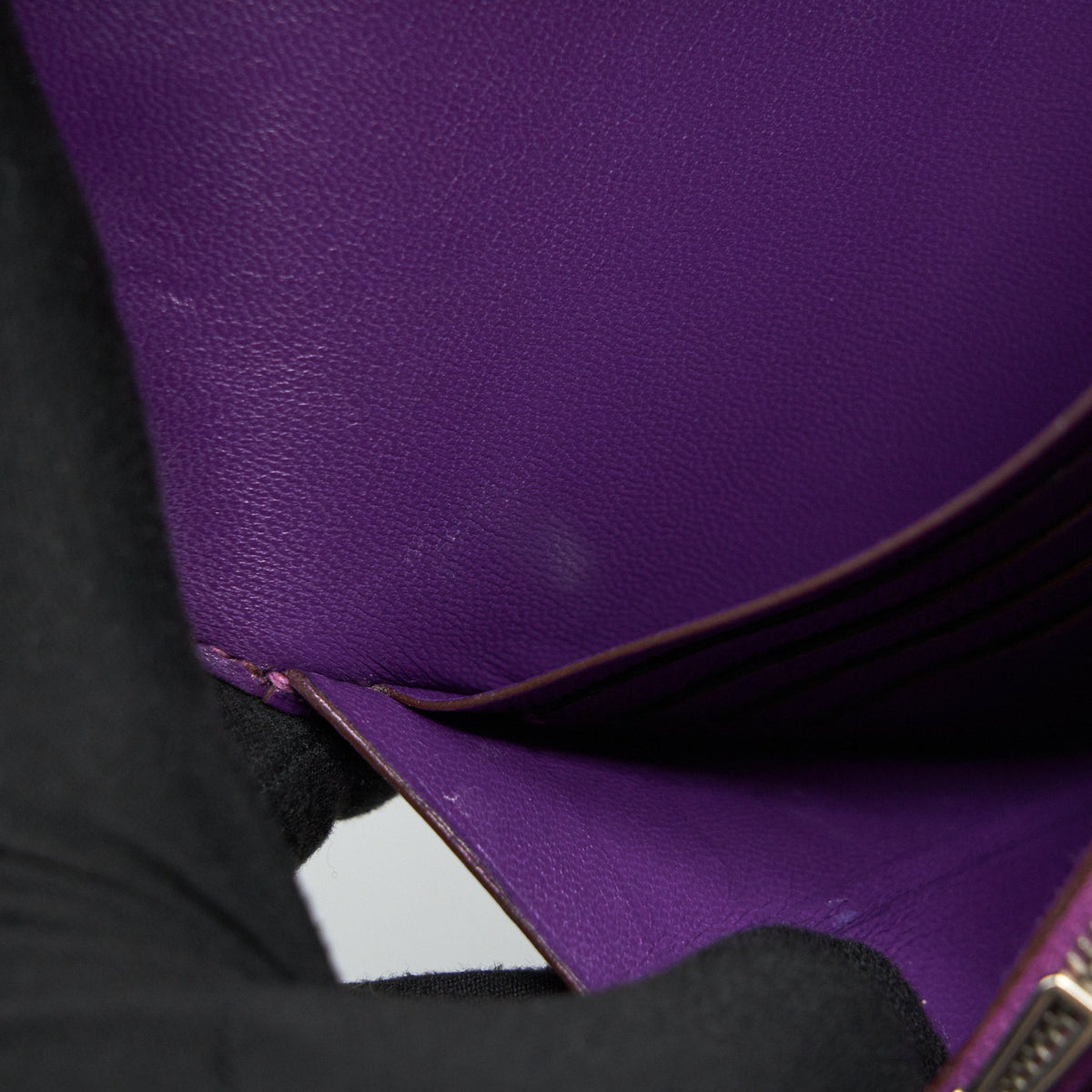 Hermes Constance Wallet Epsom Purple SHW with an ext