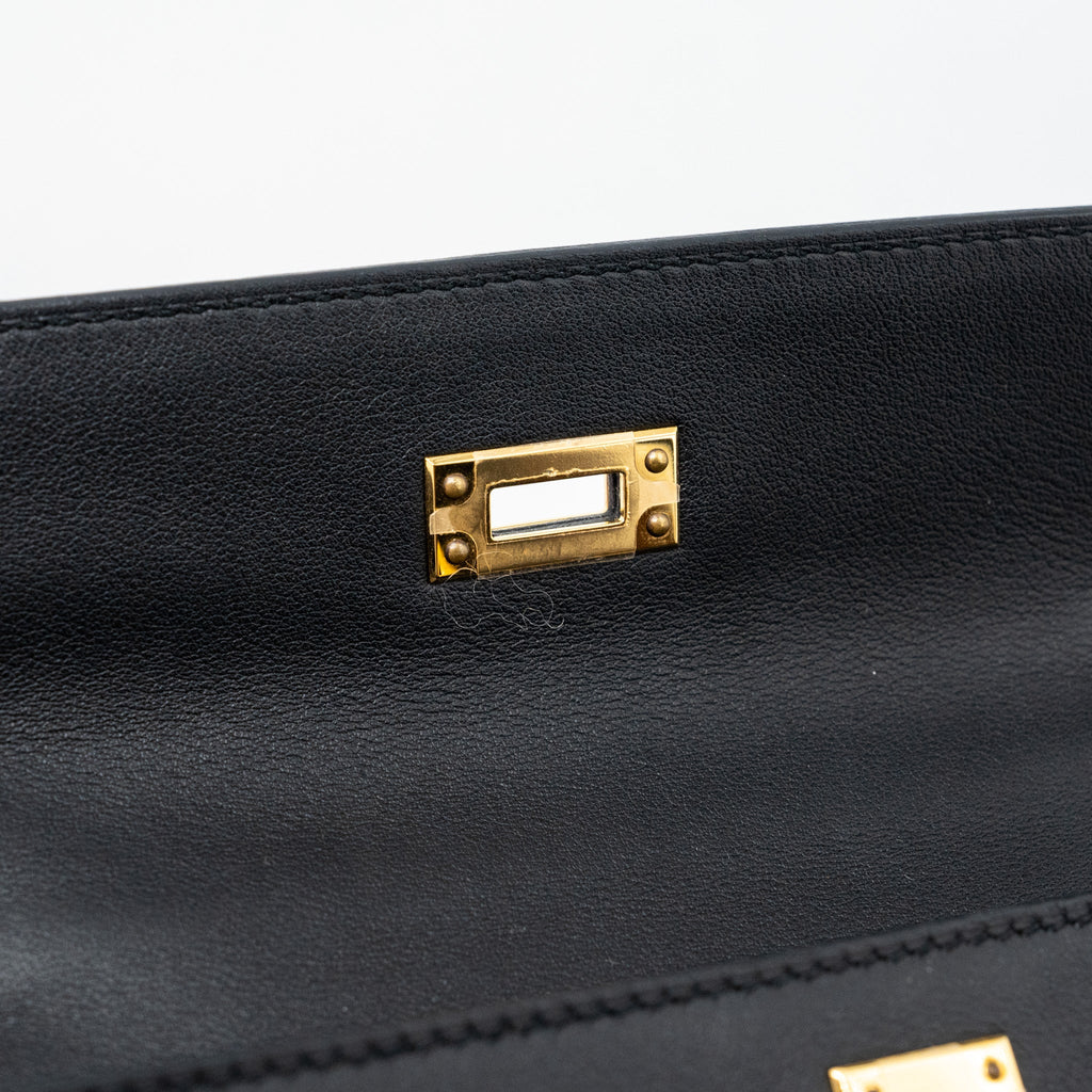 Hermes Kelly Pochette Swift Black GHW