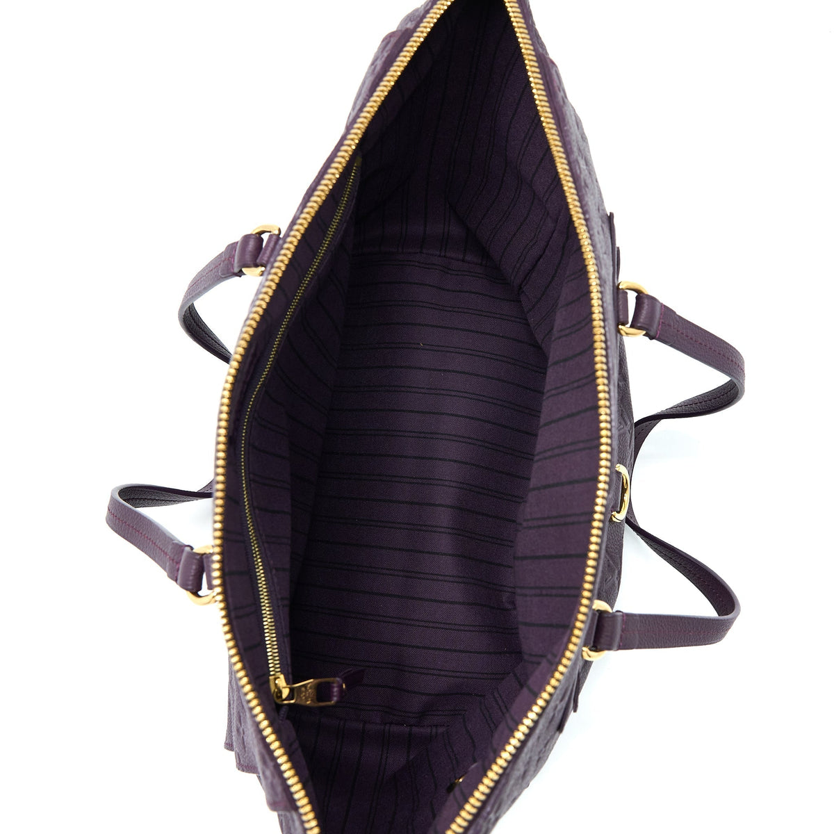 LOUIS VUITTON PETILLANCE TOTE BAG MONOGRAM EMPREINTE DARK PURPLE GHW
