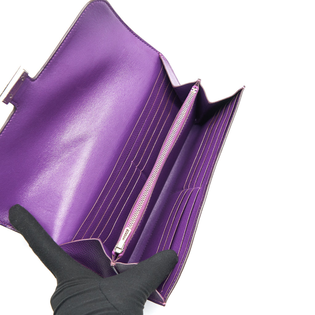 Hermes Constance Wallet Epsom Purple SHW with an ext