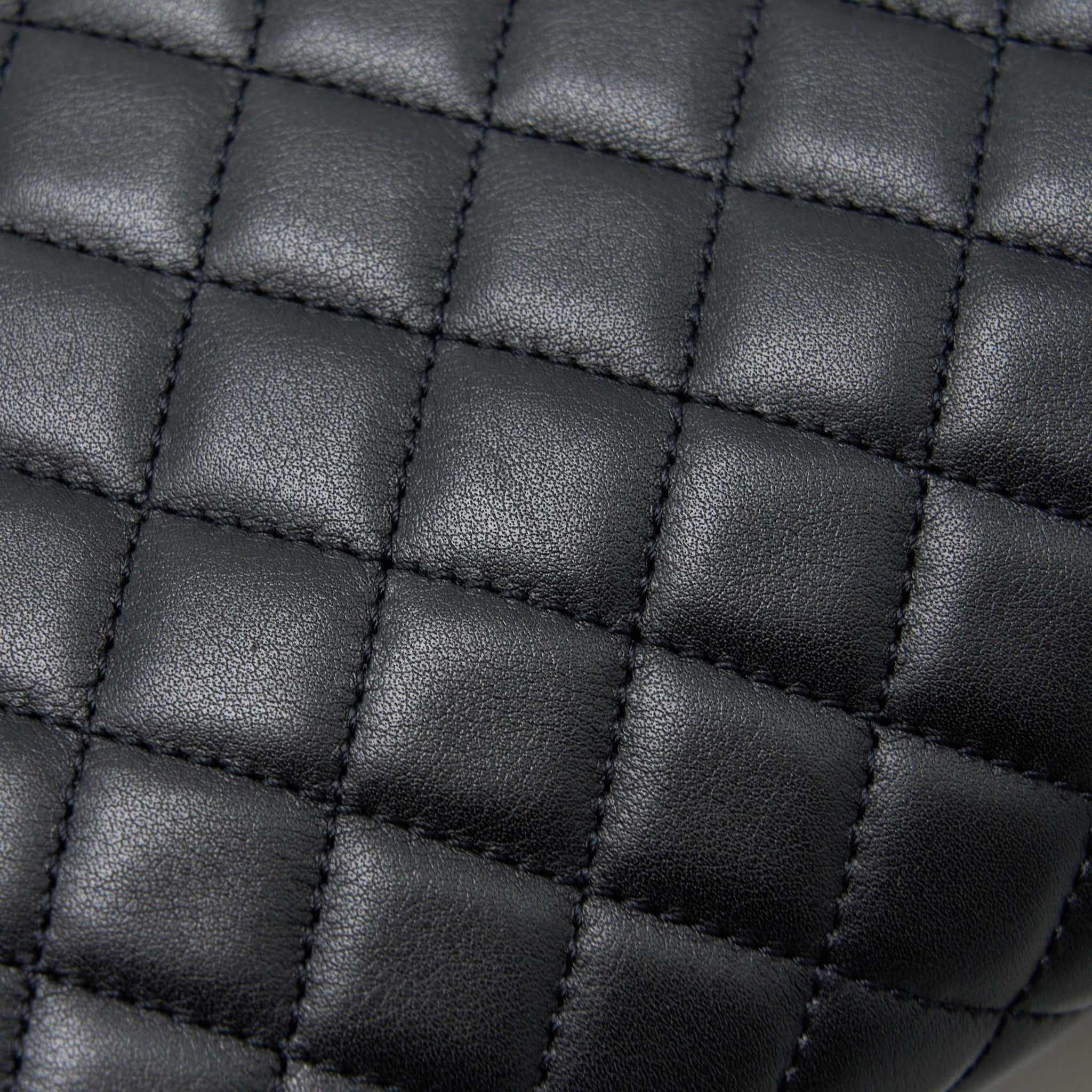 CHANEL MEDIUM BOY BAG CALFSKIN BLACK BRUSHED GHW