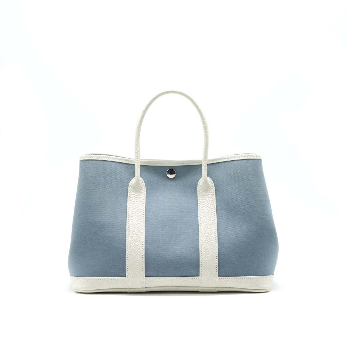 HERMES Garden Party 30 White/Blue Jean SHW in Square