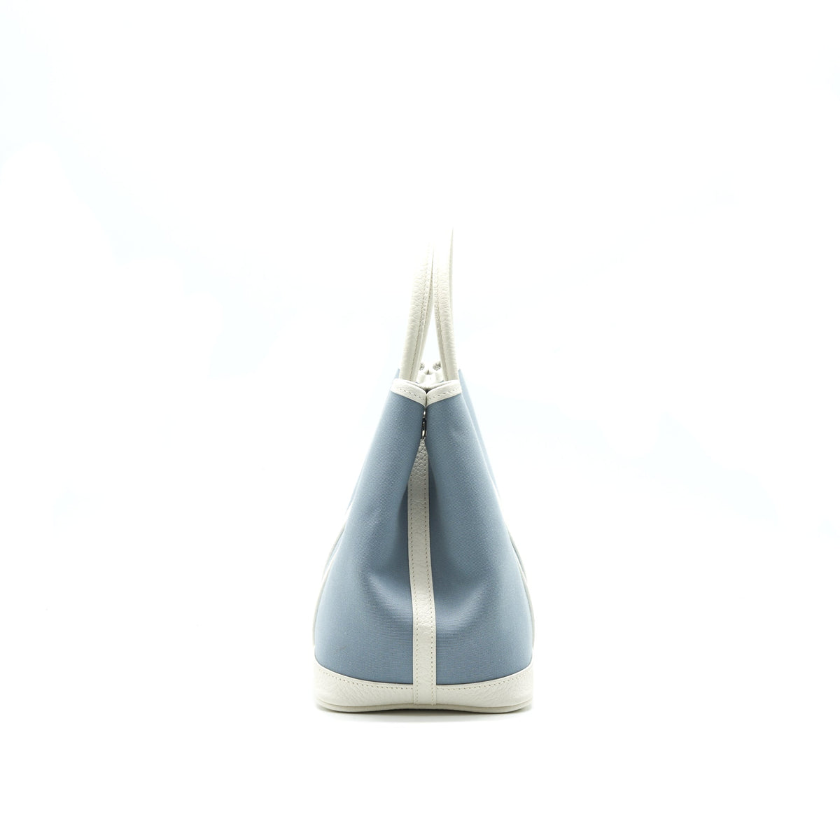 HERMES Garden Party 30 White/Blue Jean SHW in Square