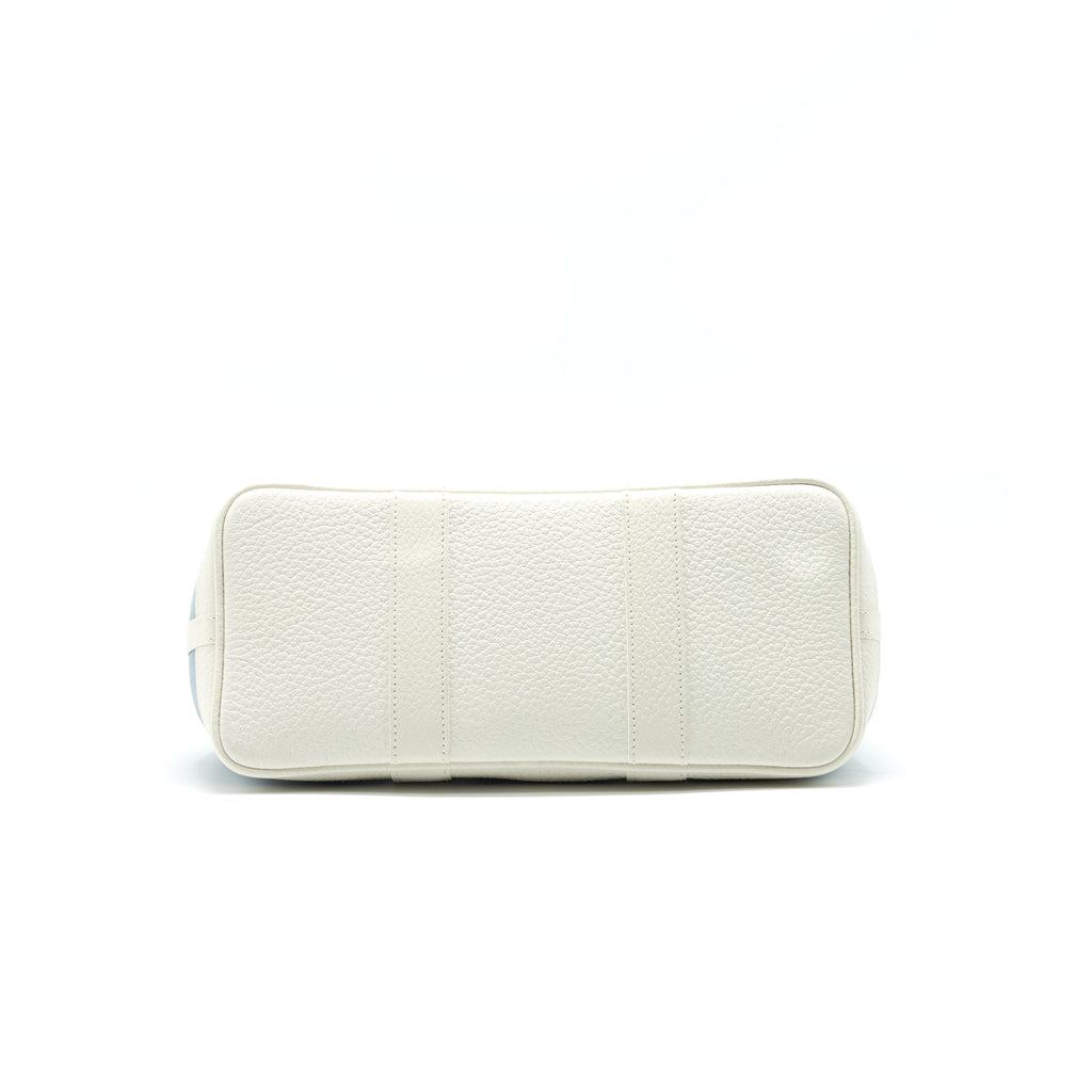 HERMES Garden Party 30 White/Blue Jean SHW in Square