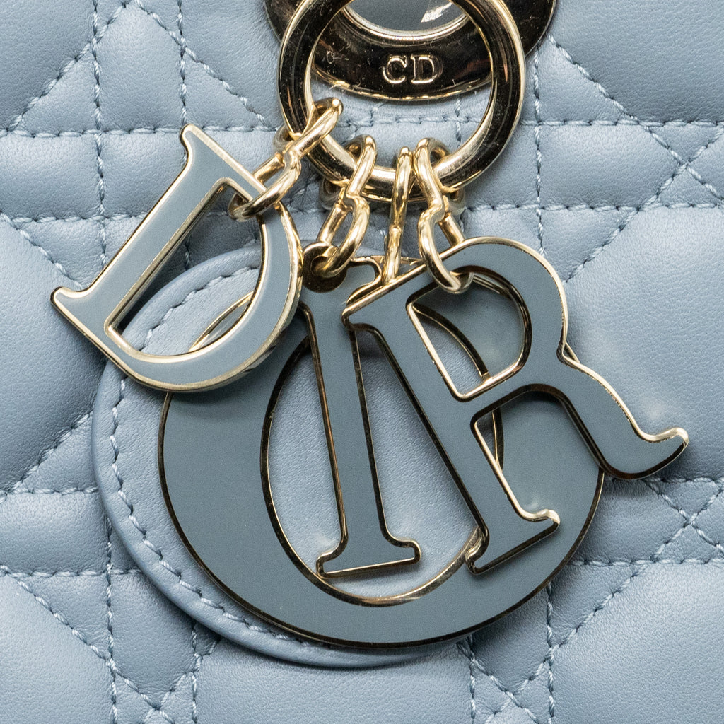 DIOR MY ABC SMALL LADY DIOR LAMBSKIN LIGHT BLUE LGHW