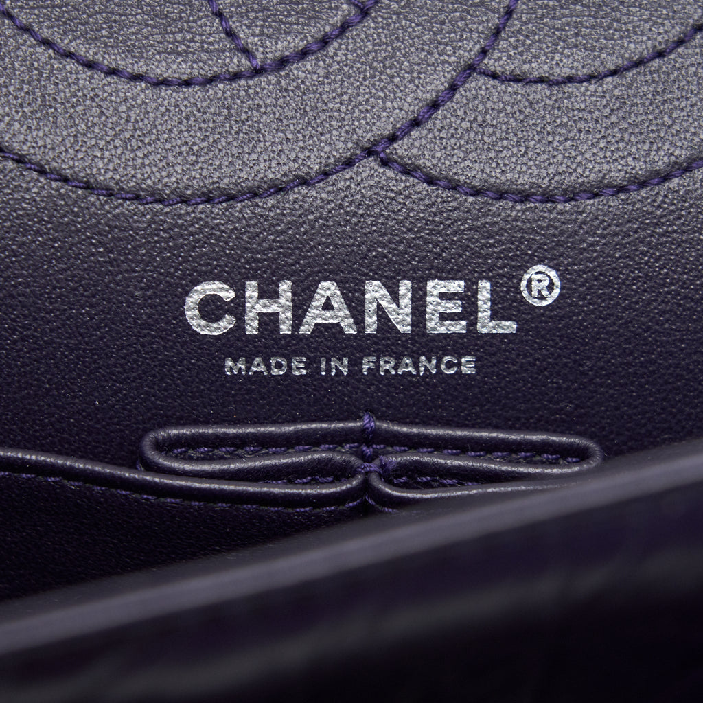CHANEL REISSUE 226 IN DARK PURPLE WITH SILVER RUTHENIUM HARDWARE