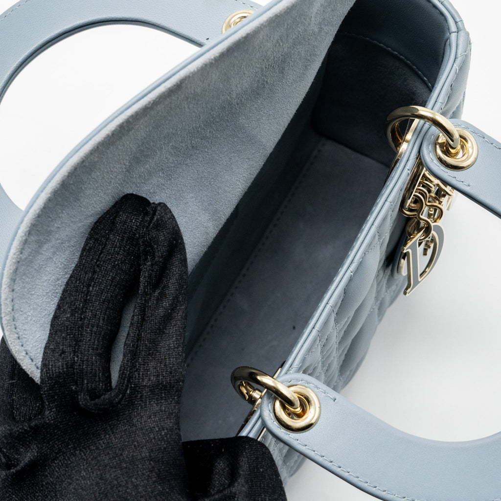 DIOR MY ABC SMALL LADY DIOR LAMBSKIN LIGHT BLUE LGHW