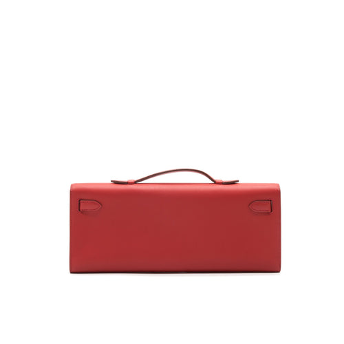 HERMES KELLY CUT BAG SWIFT LEATHER ROUGE TOMATE GHW