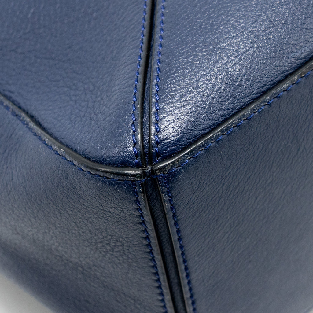 LOEWE SMALL PUZZLE BAG CALFSKIN NAVY SHW