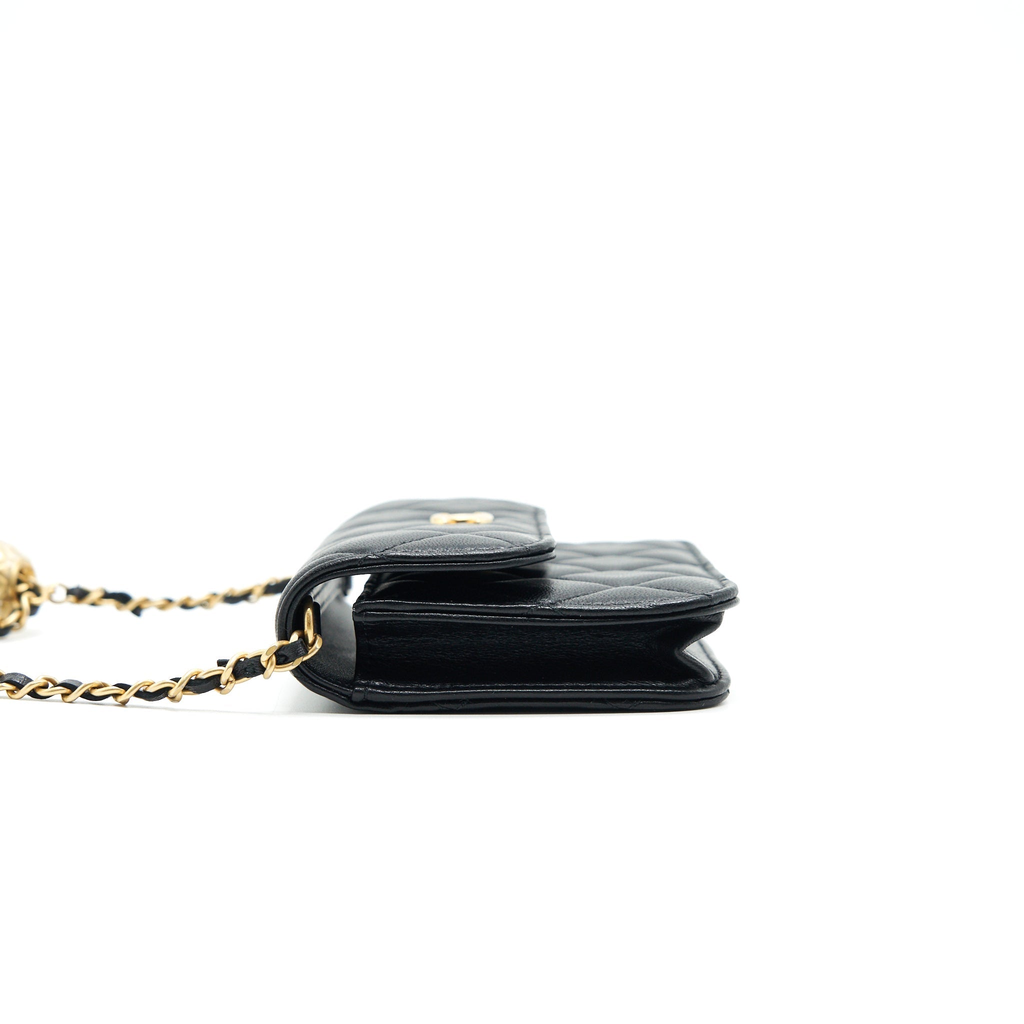 CHANEL PEARL CRUSH BELT BAG BLACK GHW