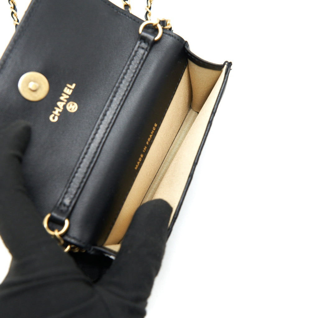 CHANEL PEARL CRUSH BELT BAG BLACK GHW