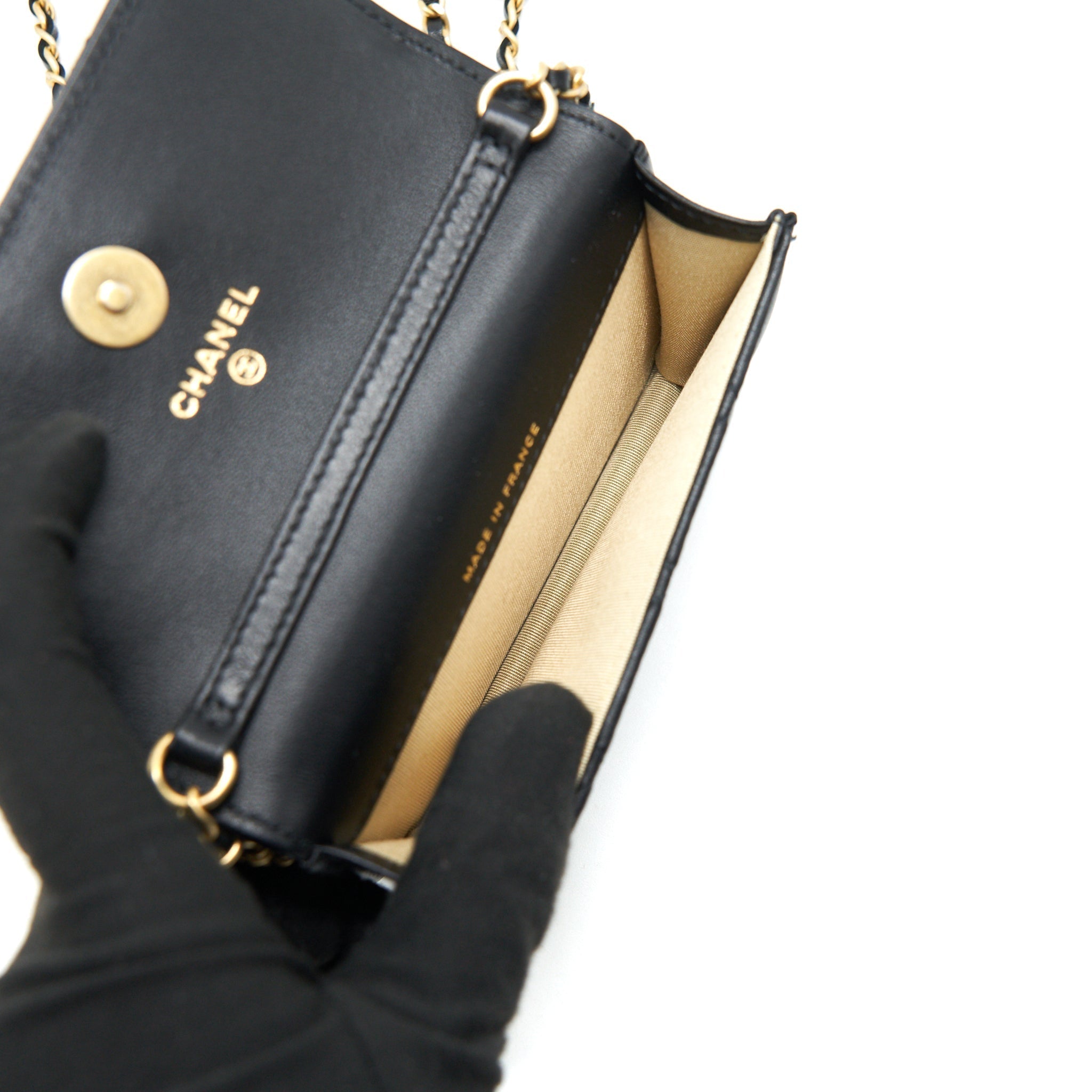 CHANEL PEARL CRUSH BELT BAG BLACK GHW