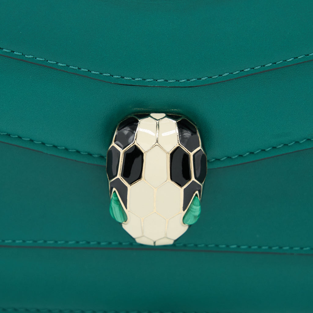 BVLGARI SERPENTI FOREVER CROSSBODY BAG CALFSKIN GREEN LGHW