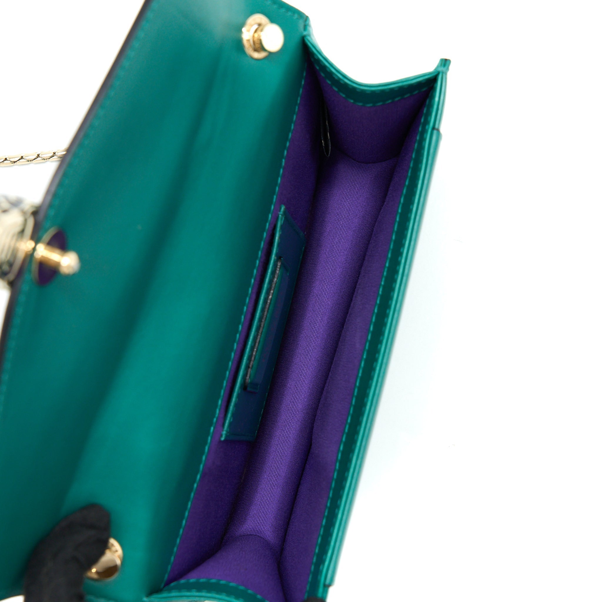 BVLGARI SERPENTI FOREVER CROSSBODY BAG CALFSKIN GREEN LGHW