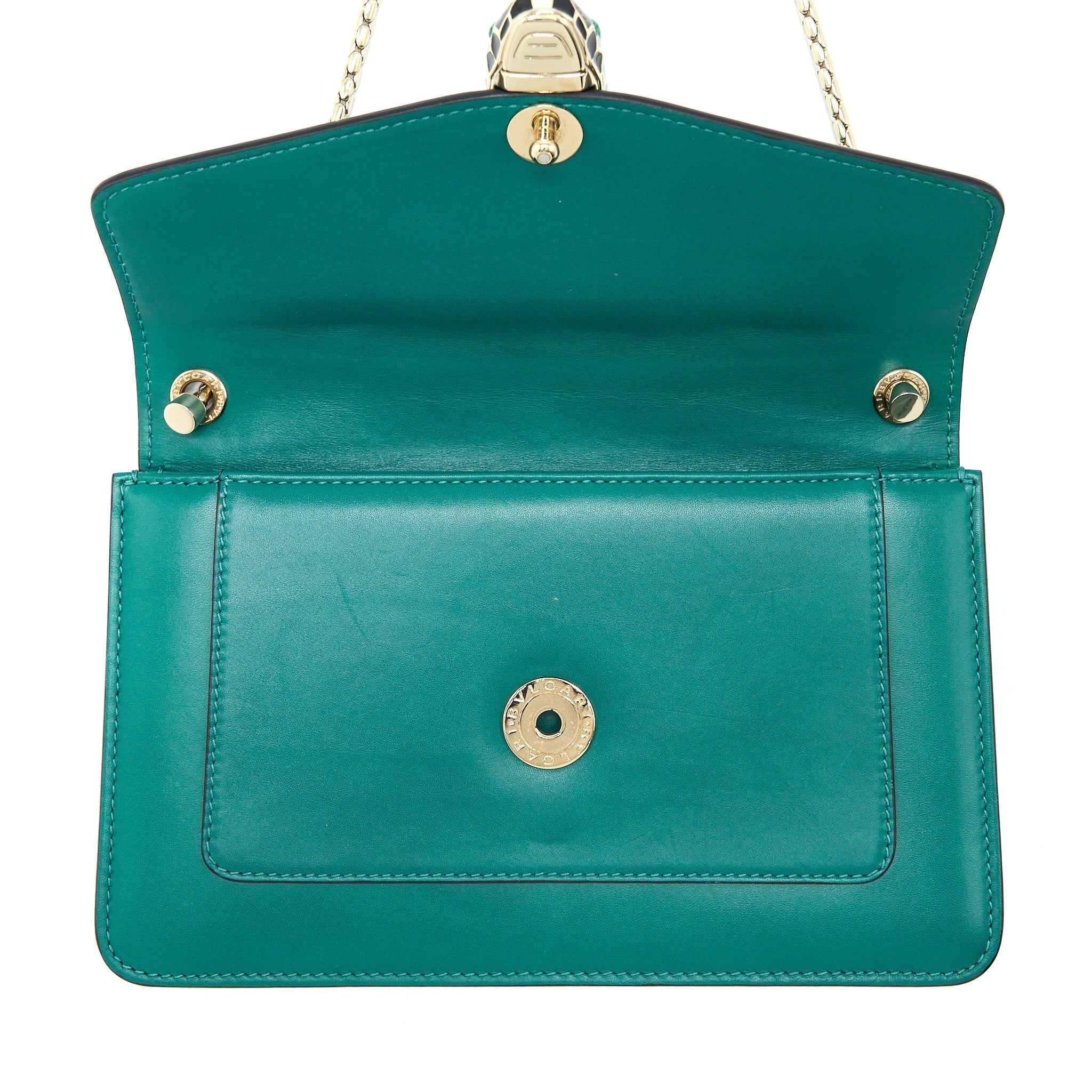 BVLGARI SERPENTI FOREVER CROSSBODY BAG CALFSKIN GREEN LGHW